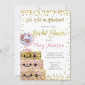 Adventure Bruids Douche Uitnodiging Gouden Glitter (Voorkant)