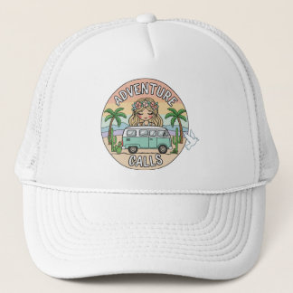 Adventure Calls Boho Camper Trucker Hat Pet