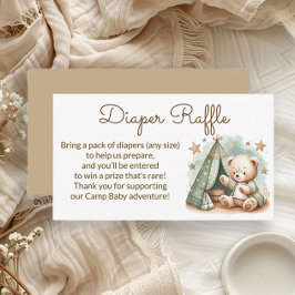 Adventure Camp Baby shower luierkrabbel Informatiekaartje