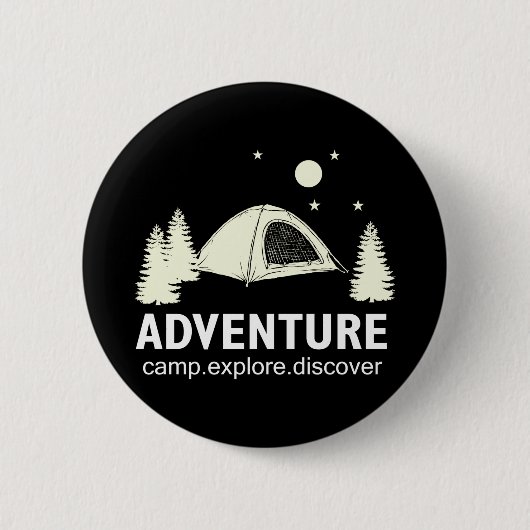 Adventure Camp Ontdek en ontdek Ronde Button 5,7 Cm (Voorkant)
