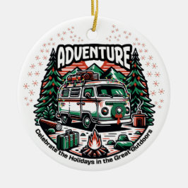Adventure Camper Van Christmas Keramisch Ornament