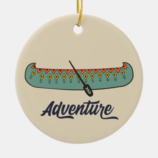 Adventure Canoe Keramisch Ornament (Voorkant)