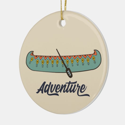 Adventure Canoe Keramisch Ornament (Links)