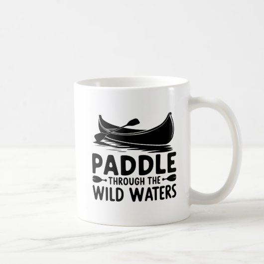 Adventure Canoe Silhouette Paddle Quote Art Koffiemok (Rechts)