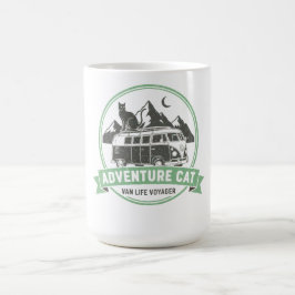 Adventure Cat Van Life - Retro Camper Van Koffiemok
