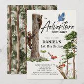 Adventure Continues Beer Forest 1e Verjaardag Kaart (Voorkant / Achterkant)