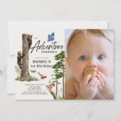 Adventure Continues Beer Forest 1e Verjaardagsfoto Kaart (Voorkant)