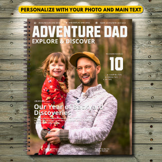 Adventure Dad Magazine Cover - Voeg uw koptekst to Notitieboek