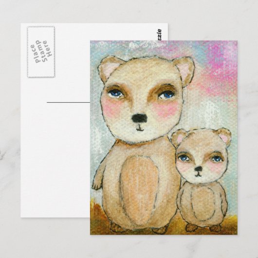 Adventure Day Whimsical Woodland Beren Art Briefkaart (Voorkant / Achterkant)