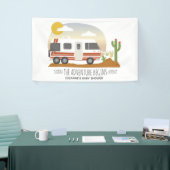 Adventure Desert Motorhome Neutraal Baby shower Spandoek (Beurs)