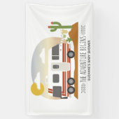 Adventure Desert Motorhome Neutraal Baby shower Spandoek (Verticaal)