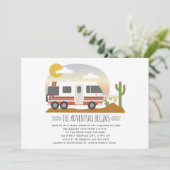 Adventure Desert RV Neutraal Baby shower Kaart (Staand voorkant)