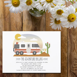 Adventure Desert  RV Neutraal Baby shower Kaart