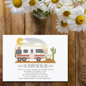 Adventure Desert RV Neutraal Baby shower Kaart