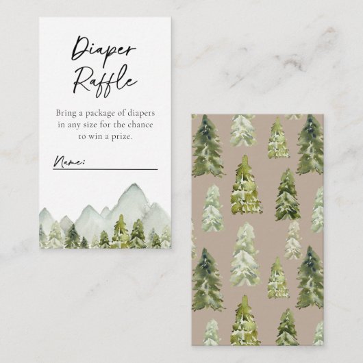 Adventure Diaper Raffle Kaart | Diaper Raffle (Voorkant / Achterkant)