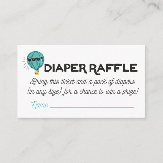 Adventure Diaper Raffle Tickets Informatiekaartje (Voorkant)