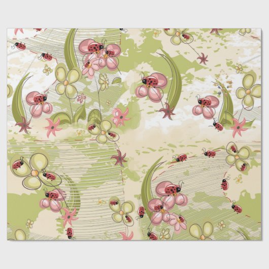 Adventure Ditsy Ladybird Cadeaupapier (Vlak)