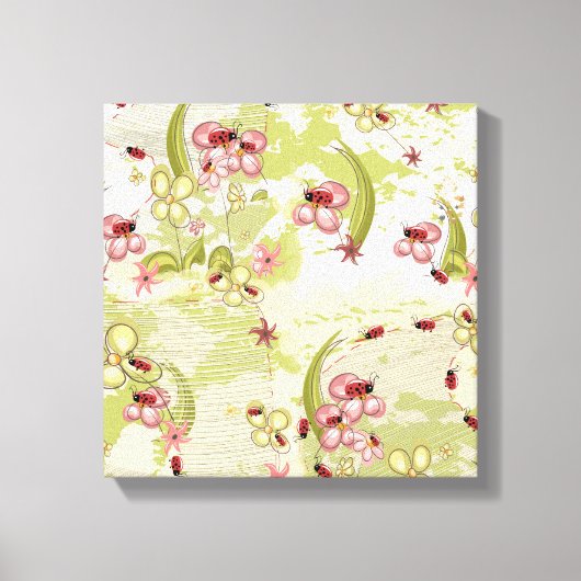 Adventure Ditsy Ladybird Canvas Afdruk (Voorkant)