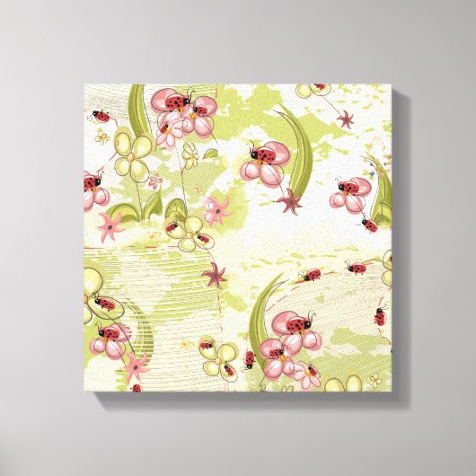Adventure Ditsy Ladybird Canvas Afdruk (Voorkant)