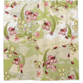 Adventure Ditsy Ladybird Douchegordijn