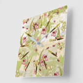 Adventure Ditsy Ladybird Vierkante Klok (Hoek)