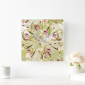 Adventure Ditsy Ladybirds Square Wall Clock Vierkante Klok (Huis)