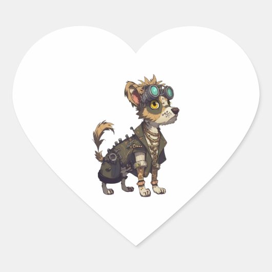 Adventure Dog Hart Sticker (Voorkant)