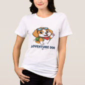 Adventure Dog T-Shirt -Cute Puppy Goggles Graphicn (Voorkant)