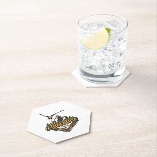 Adventure Eagle Hiking Mountains Kartonnen Onderzetters (Insitu)