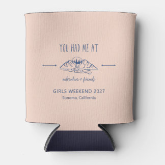 Adventure en Friends Girls Weekend Getaway Custom Blikjeskoeler