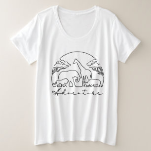 Adventure en Safari in Afrika Grote Maat T-shirt