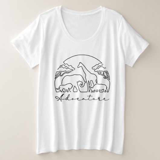 Adventure en Safari in Afrika Grote Maat T-shirt (Design voorkant)