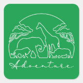 Adventure en Safari in Afrika Vierkante Sticker (Voorkant)