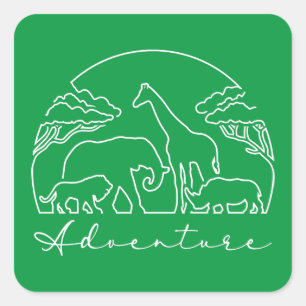 Adventure en Safari in Afrika Vierkante Sticker