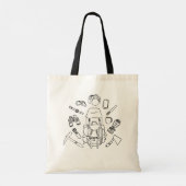 Adventure Essentials-Canvas tas | handgetekend wan (Achterkant)