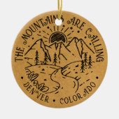 Adventure Explore Mountains Aangepaste locatie toe Keramisch Ornament (Voorkant)