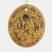 Adventure Explore Mountains Aangepaste locatie toe Keramisch Ornament (Links)
