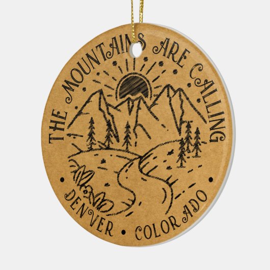 Adventure Explore Mountains Aangepaste locatie toe Keramisch Ornament (Links)