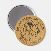 Adventure Explore Mountains Aangepaste locatie toe Magneet (Voorkant / Achterkant)