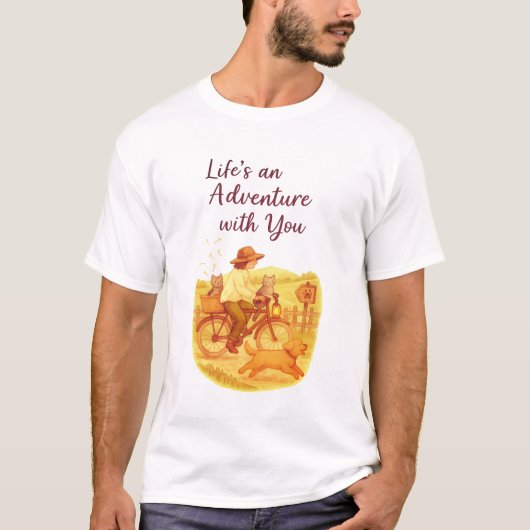  Adventure Fietstocht met Huisdieren T-Shirt (Voorkant)