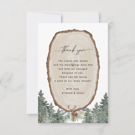 Adventure Forest Baby shower Hartelijk dank Kaart (Voorkant)