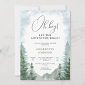 Adventure Forest Boy Baby shower Kaart (Voorkant)