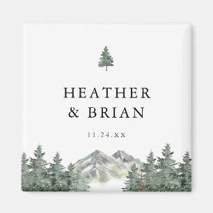 Adventure Forest Mountain Wedding Favor Magneet