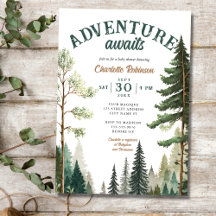 Adventure Forest Rustic Baby shower Invitation
