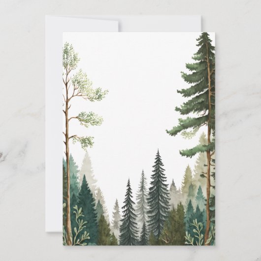 Adventure Forest Rustic Baby shower Invitation Kaart (Achterkant)