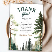 Adventure Forest rustieke Baby shower dank u kaart