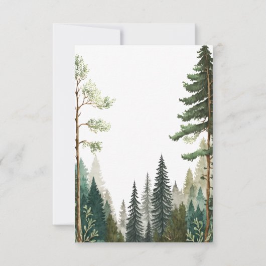 Adventure Forest rustieke Baby shower dank u kaart (Achterkant)