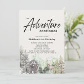Adventure gaat door met Beer Mountain 1e verjaarda Kaart (Staand voorkant)