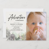 Adventure gaat door met Beren 1e verjaardagsfoto Kaart (Voorkant)