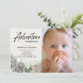 Adventure gaat door met Beren 1e verjaardagsfoto Kaart (Staand voorkant)